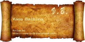Vass Balbina névjegykártya